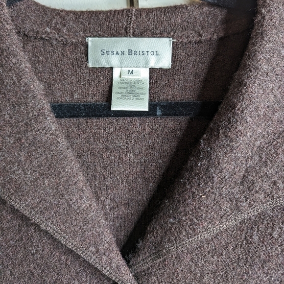 Susan Bristol vintage wool cardigan with floral embroidery sz M - Picture 6 of 8